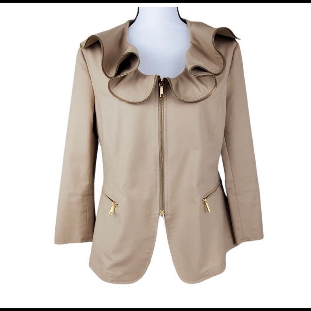 Lafayette 148 New York Ruffle Collar Jacket Size 2